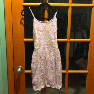 H & M dress. Size S. Purple lace over tan lining. Spaghetti strap.